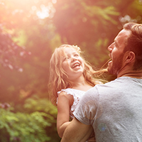 Father and daughter playing